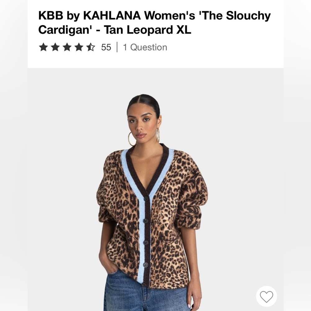 NWT KBB by KAHLANA Tan Leopard Cardigan Target Future Collective